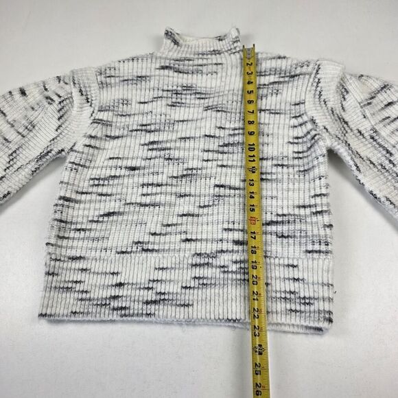 Varley $158 Black/White Belgrave‎ Knit Sweater Funnel Neck Dramatic Sleeve Small - Picture 6 of 14